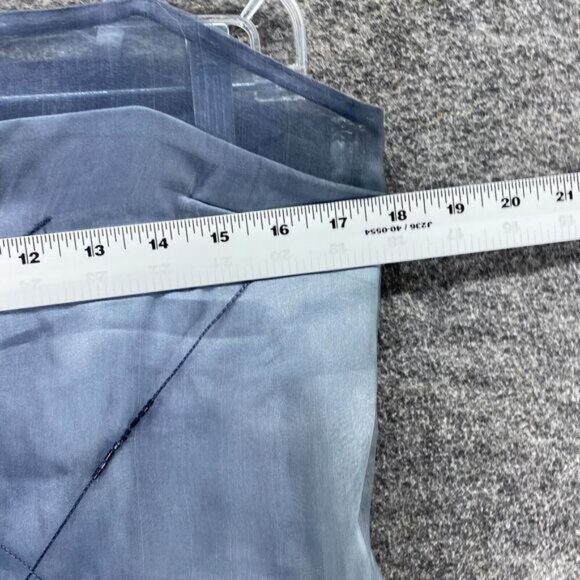 Express Skirt Suit Women 9/10 Blue Rhinestone Zipper Sleeveless Silk Lined - Picture 5 of 12